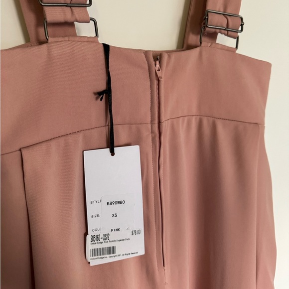 Unique Vintage Blush Rochelle Suspender Pants - Picture 4 of 6